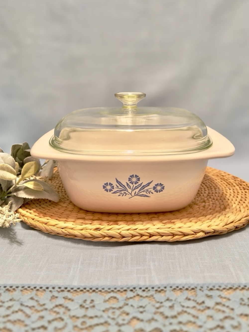 ✨💙 Corningware Blue Cornflower Vintage 5QT Dutch Oven P-34-B Lid A-12-C